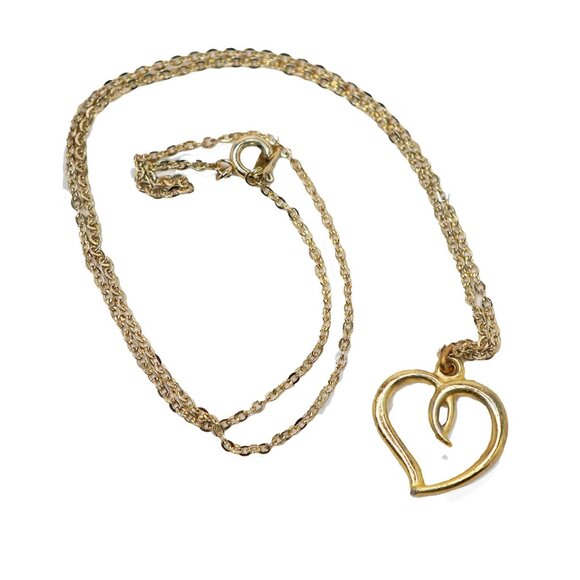 Delicate Gold Open Heart Pendant Necklace - Dainty Minimalist Love Jewelry Gift - Picture 5 of 9